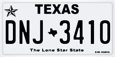 TX license plate DNJ3410