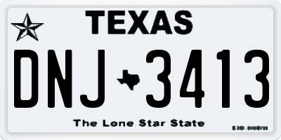 TX license plate DNJ3413
