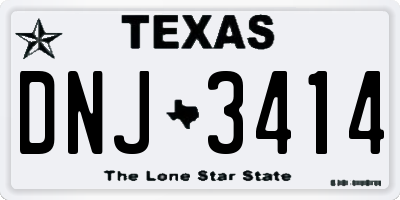 TX license plate DNJ3414
