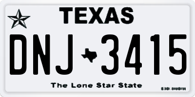 TX license plate DNJ3415