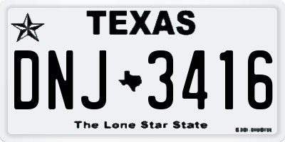 TX license plate DNJ3416