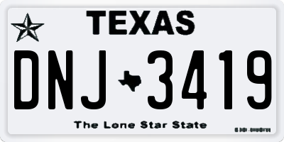 TX license plate DNJ3419
