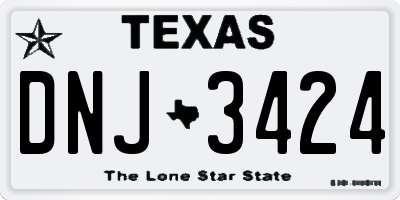 TX license plate DNJ3424
