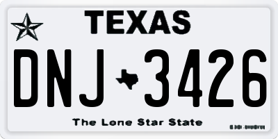 TX license plate DNJ3426