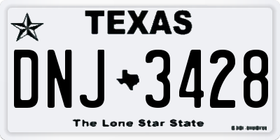 TX license plate DNJ3428