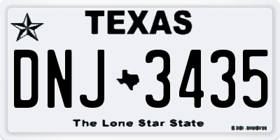 TX license plate DNJ3435
