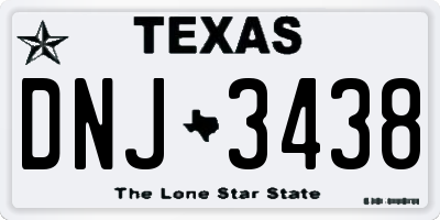 TX license plate DNJ3438