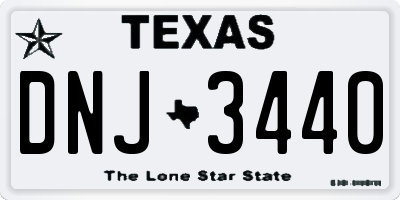TX license plate DNJ3440