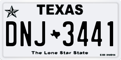 TX license plate DNJ3441