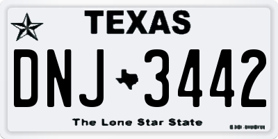TX license plate DNJ3442