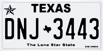 TX license plate DNJ3443
