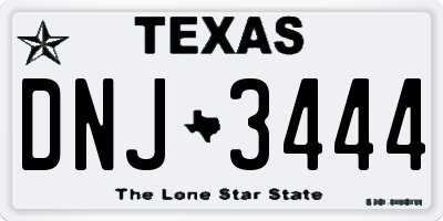 TX license plate DNJ3444