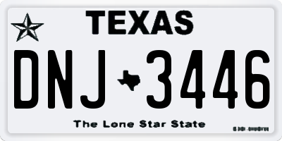 TX license plate DNJ3446