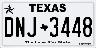 TX license plate DNJ3448