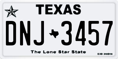 TX license plate DNJ3457