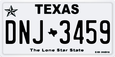 TX license plate DNJ3459