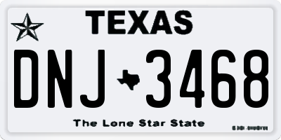 TX license plate DNJ3468