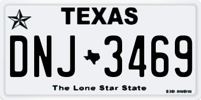 TX license plate DNJ3469