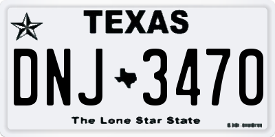 TX license plate DNJ3470