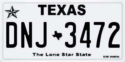 TX license plate DNJ3472