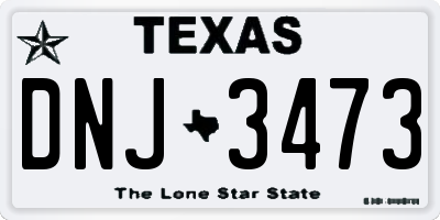 TX license plate DNJ3473
