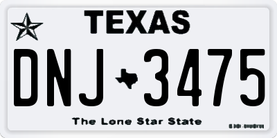 TX license plate DNJ3475