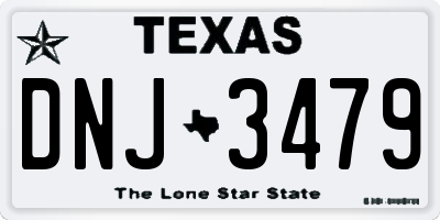 TX license plate DNJ3479