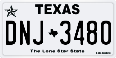 TX license plate DNJ3480