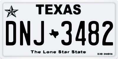 TX license plate DNJ3482
