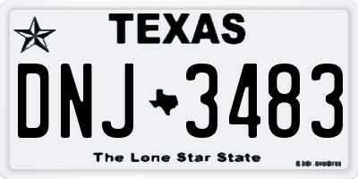 TX license plate DNJ3483