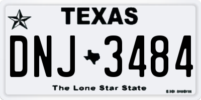 TX license plate DNJ3484