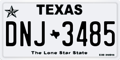 TX license plate DNJ3485