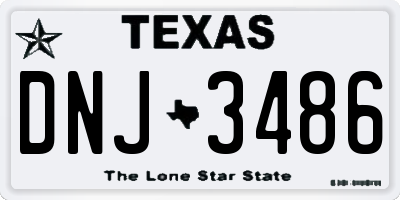 TX license plate DNJ3486