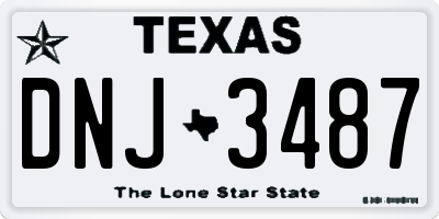 TX license plate DNJ3487