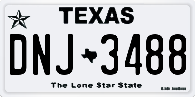 TX license plate DNJ3488