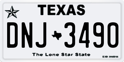 TX license plate DNJ3490