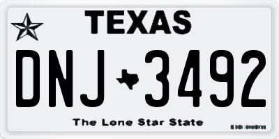 TX license plate DNJ3492