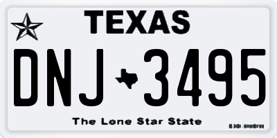 TX license plate DNJ3495