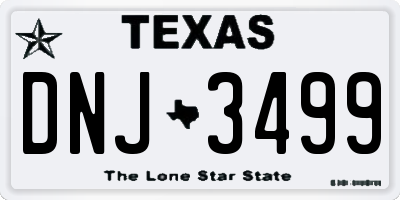 TX license plate DNJ3499