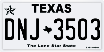 TX license plate DNJ3503