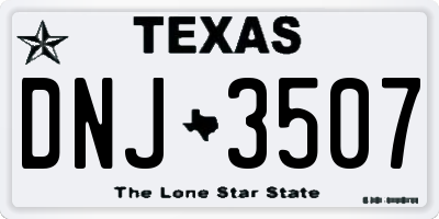 TX license plate DNJ3507