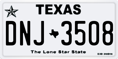 TX license plate DNJ3508