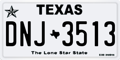 TX license plate DNJ3513