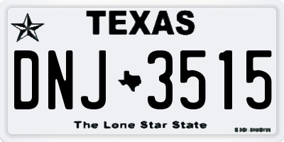 TX license plate DNJ3515