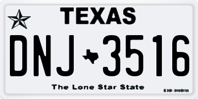 TX license plate DNJ3516