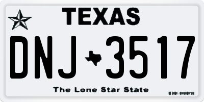 TX license plate DNJ3517