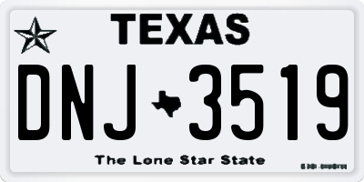 TX license plate DNJ3519