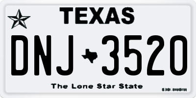 TX license plate DNJ3520