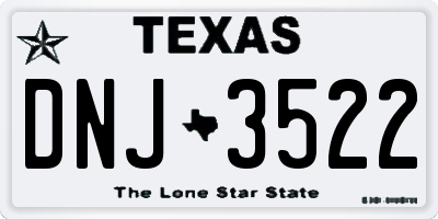 TX license plate DNJ3522