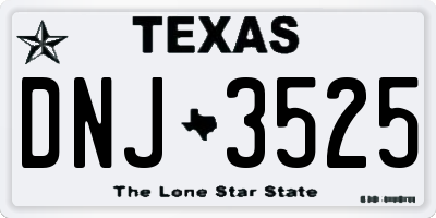 TX license plate DNJ3525